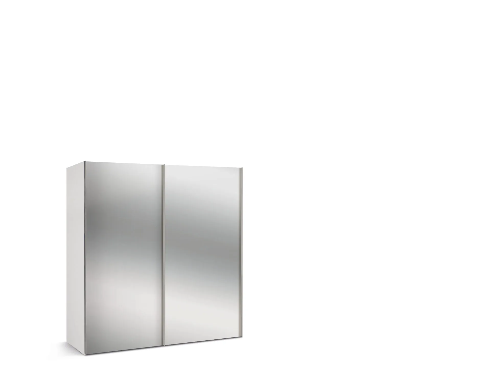 200 cm Weiß / 2 Spiegeltüren